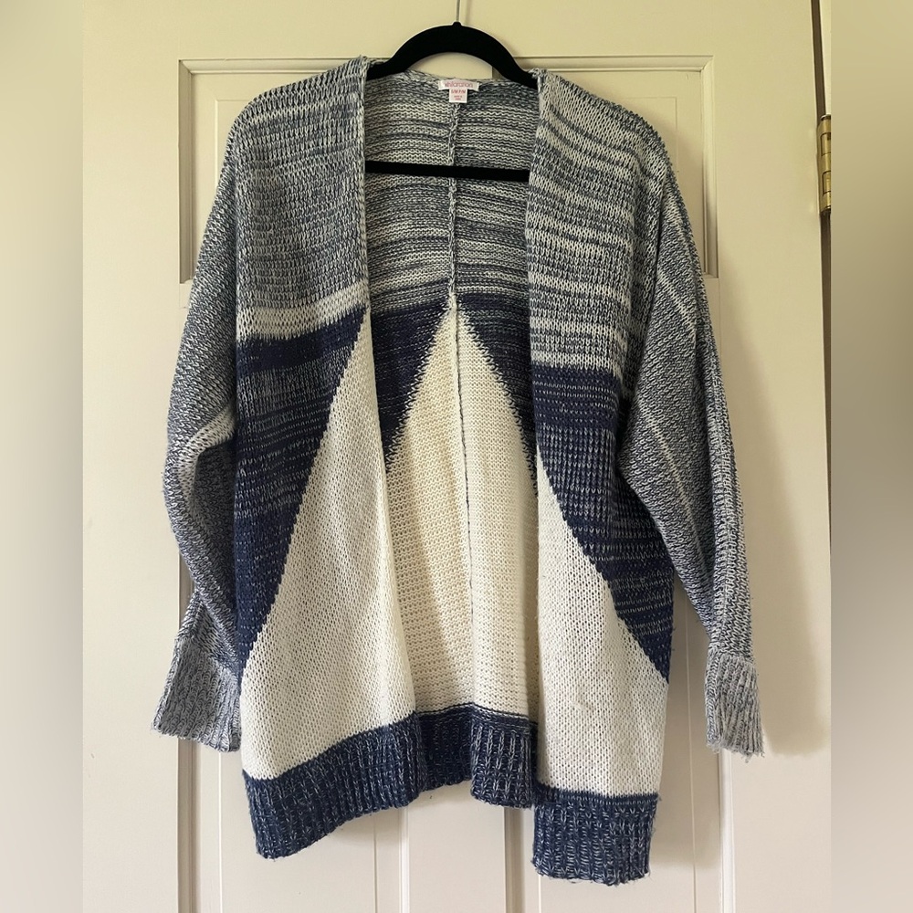 Xhilaration Women’s Chunky Knit Cardigan Size Small/Medium Blue Boho Sweater